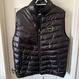 ACTIVISION Black puffer vest with yellow accents